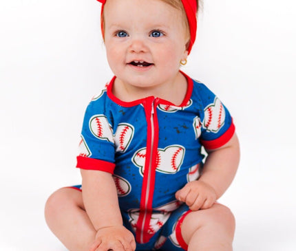 Onesie Bambou Bleu Baseball