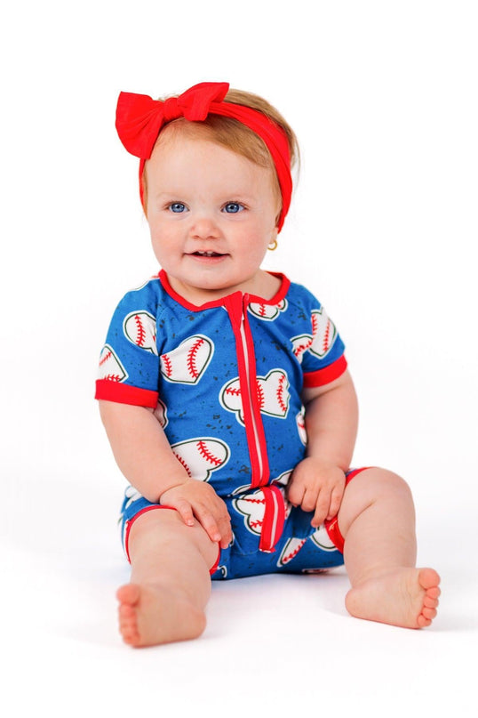 Onesie Bambou Bleu Baseball
