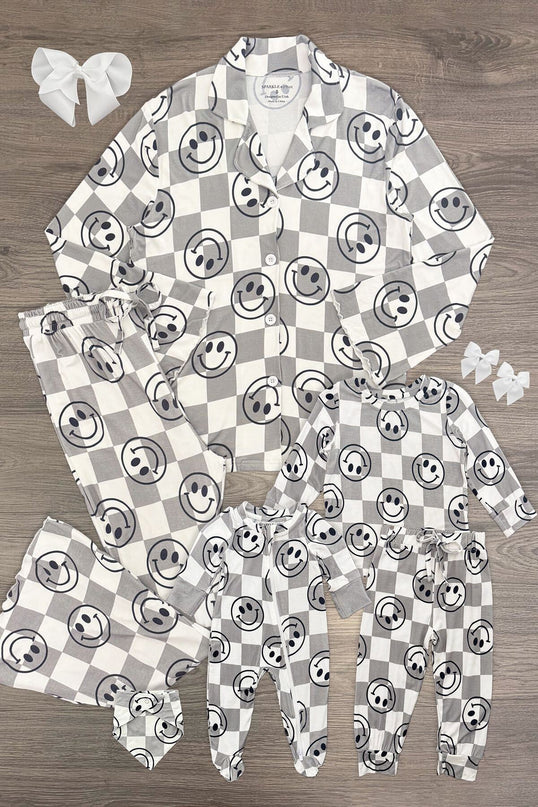 Pyjama Bambou Gris Smiley