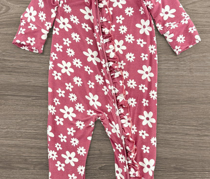 Onesie Bébé Fleurs Prune Bambou