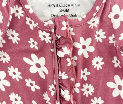 Onesie Bébé Fleurs Prune Bambou