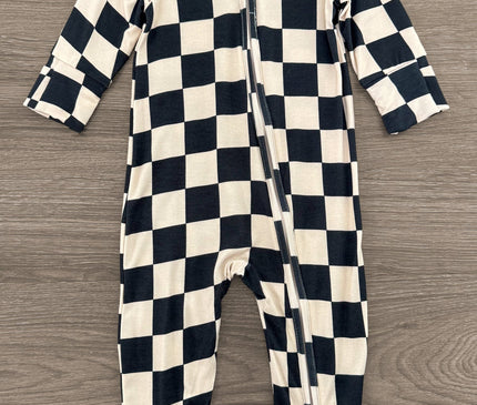 Onesie Bambou Noir et Tan à Carreaux Bambou