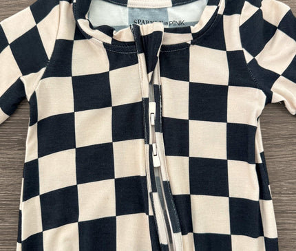 Onesie Bambou Noir et Tan à Carreaux Bambou