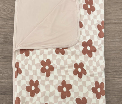 Couverture Bambou à Motifs Floraux