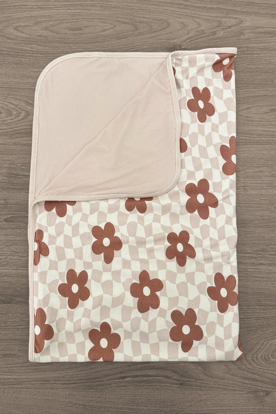 Couverture Bambou à Motifs Floraux