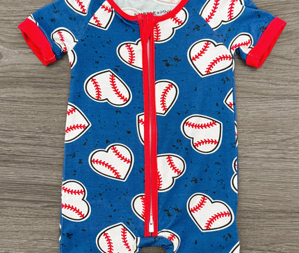 Onesie Bambou Bleu Baseball