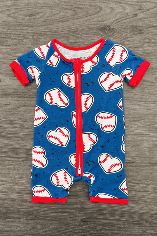 Onesie Bambou Bleu Baseball