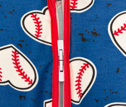 Onesie Bambou Bleu Baseball