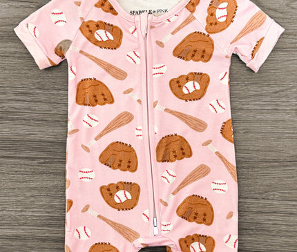 Onesie Bébé Bambou Baseball Rose